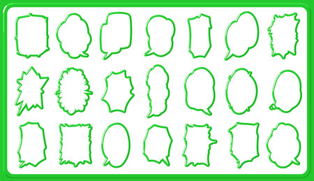 Speech bubbles of various shapes. Vector data that is easy to edit.のイラスト素材