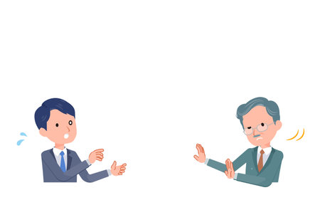 Business scene where the proposal is rejected. Vector art that is easy to edit.のイラスト素材