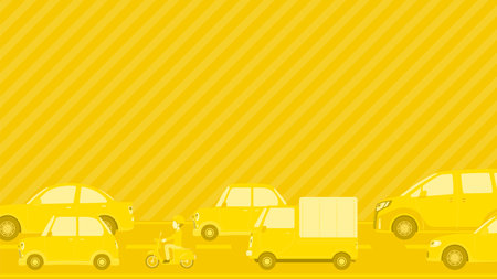 Car and road heading design. yellow. Vector data that is easy to edit.のイラスト素材