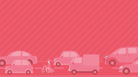 Car and road heading design. pink. Vector data that is easy to edit.のイラスト素材