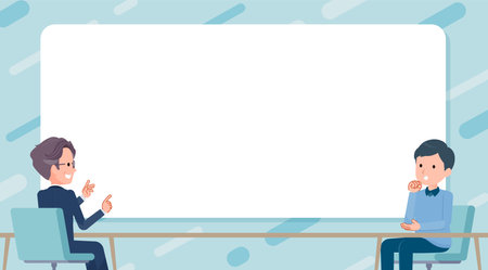 A man consulting a specialist.Vector art that is easy to edit.のイラスト素材