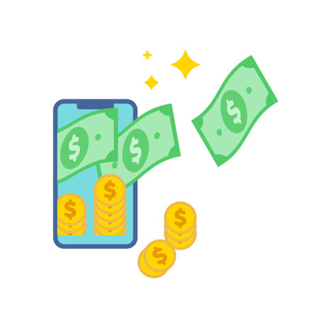 Earn money with your smartphone. Vector illustration that is easy to edit.のイラスト素材