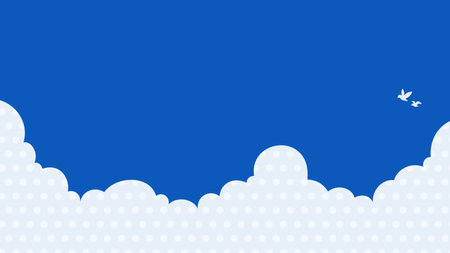 Illustration design of blue sky and clouds as a backgroundのイラスト素材