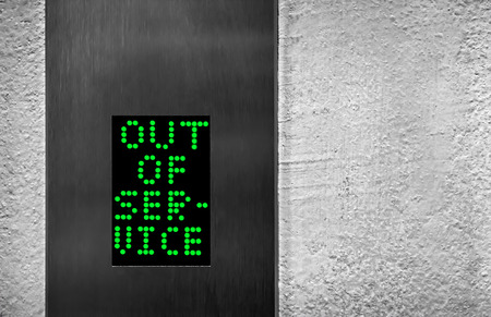 A Green LED Digital Out of Service Signの写真素材