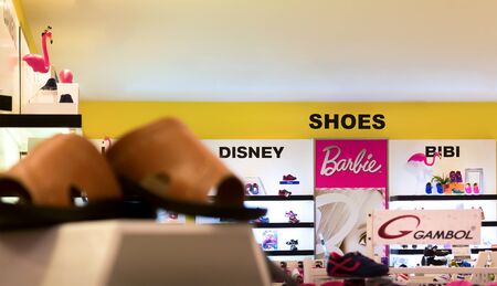 BANGKOK, THAILAND - OCTOBER 29: The Mall Bangkhae shoe department carries various brands of shoes on October 29, 2017 in Bangkokのeditorial素材