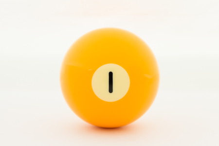 pool balls isolated on whiteの写真素材