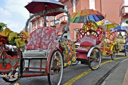 World Heritage Site- Melacca, Malaysia trishawの写真素材