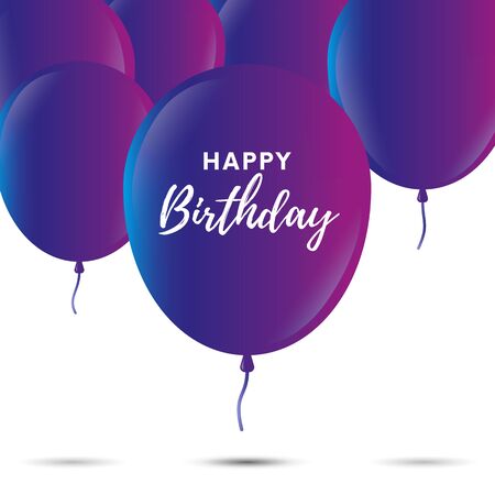 Birthday invitation. Party balloonsのイラスト素材