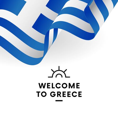 Welcome to Greece. Greece flag.のイラスト素材