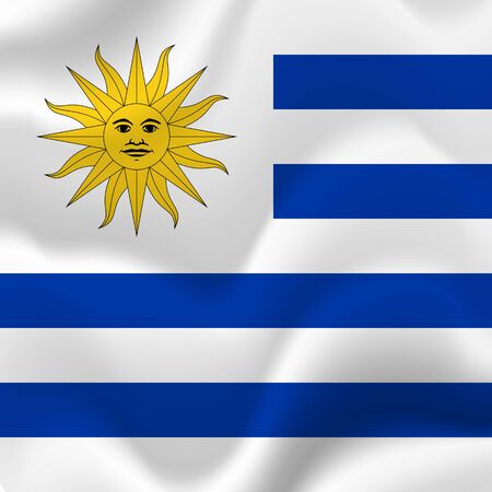 Uruguay flag background. Vector illustration.のイラスト素材