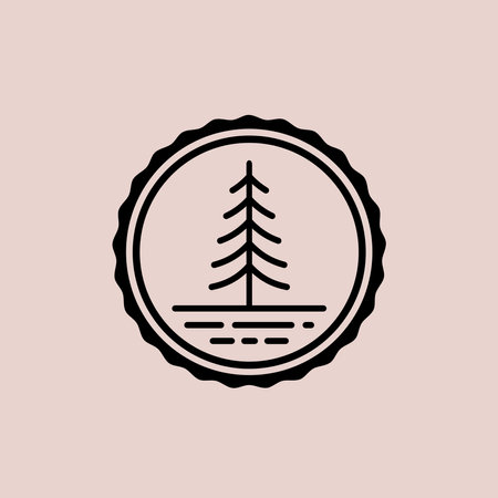 pine tree logo design inspirationのイラスト素材
