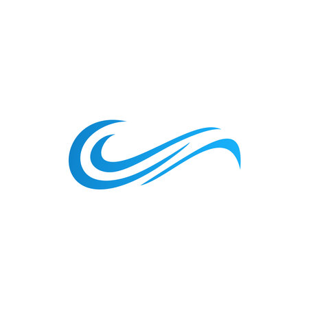 ocean and sea water flowing wave swimming vector symbolsのイラスト素材