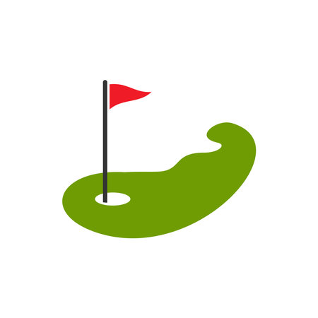 Golf Flag Logo Template. Vector Illustration Icon Designのイラスト素材
