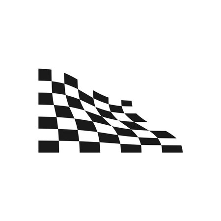 black and white racing flag logo designのイラスト素材
