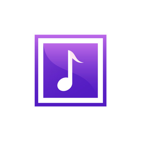 Music tone logo in square shape purple color designのイラスト素材