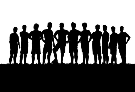 Silhouettes of soccer teamのイラスト素材