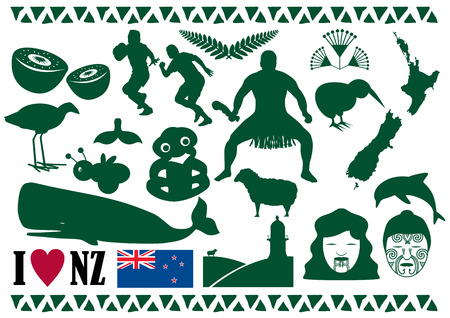 New Zealand Iconsのイラスト素材