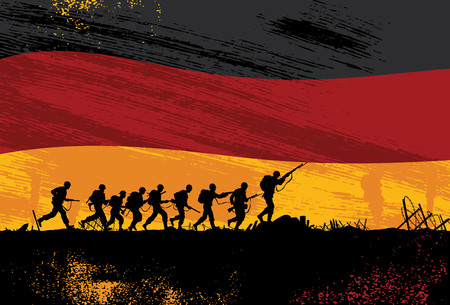 illustrated army with weapon as backgroundのイラスト素材