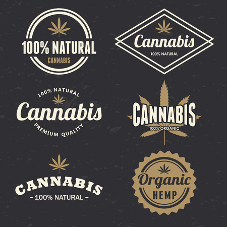 Cannabis labelsのイラスト素材