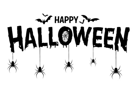 Happy Halloween Text Banner, Vectorのイラスト素材