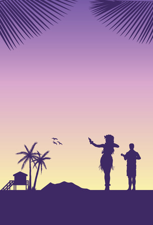 Summer Holidays Background, Vector illustration.のイラスト素材