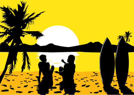 Summer Holidays Background, Vectorのイラスト素材