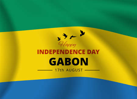 National Day Banner with Flag of Gabon. Vectorのイラスト素材