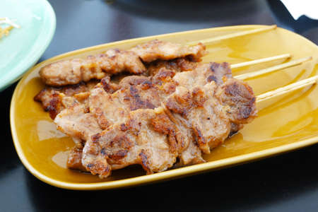 Thai-Style Grilled Pork Skewers (Moo Ping)の写真素材