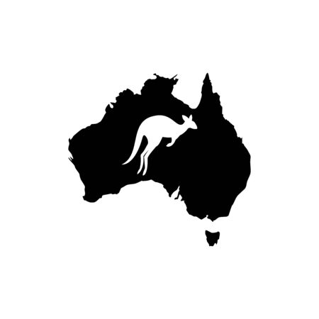 Kangaroo Logo Design Template for business. Australian icon concept vector illustration.のイラスト素材