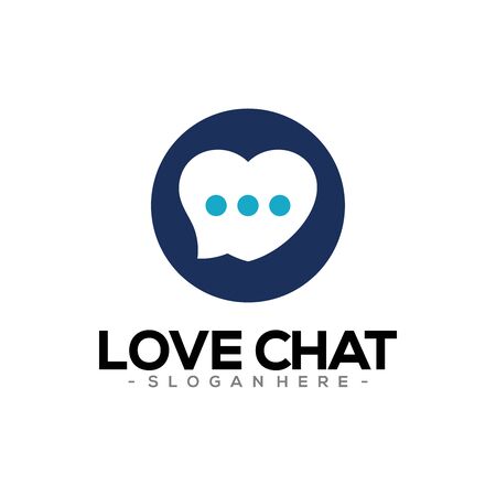 Love Chat Logo Template Design. Vector illustration.のイラスト素材
