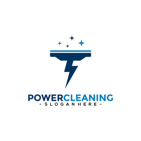 Power Cleaning Logo Vector. Creative Cleaning Logo Template Design.のイラスト素材