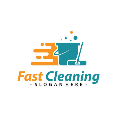 Fast Cleaning Logo Vector. Creative Cleaning Service Logo Template Design.のイラスト素材