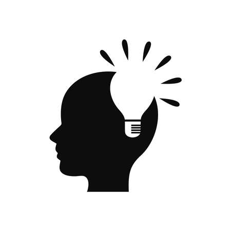 Light Bulb Logo Design Template.Vector illustration. Creative idea, innovation, good thinking, mindset concept logo illustration.のイラスト素材