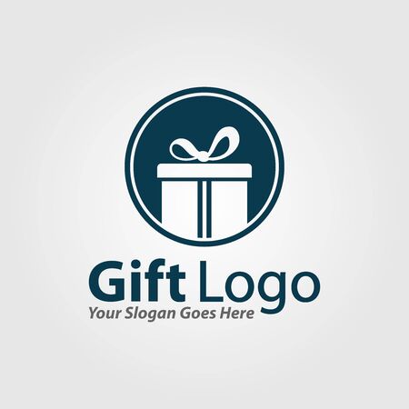 Gift Logo Vector,  Icon, Emblem, Gift Shop Logo Design Concept, Creative Symbol.のイラスト素材