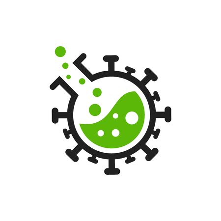 Bacteria Lab Icon Logo Template Design Elementのイラスト素材
