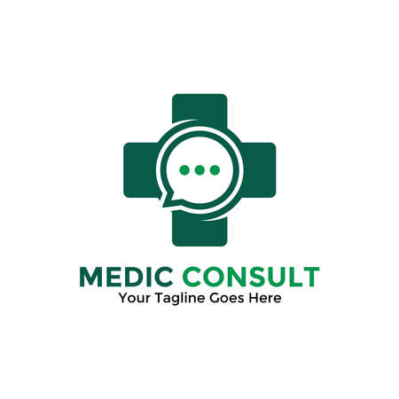 Medical Consulting Logo Design Template. Medical Online Logo Vector for healthcare.のイラスト素材