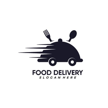 Fast Food Delivery Logo Vector For Business / Company. Modern Delivery Service Logo Template Design.のイラスト素材