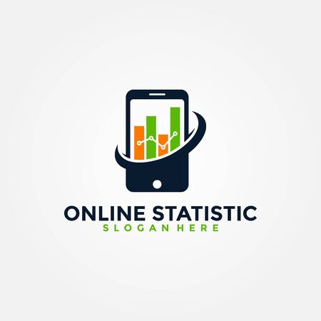 Report Online Statistics Logo Vector. Creative logo for mobile concept and web design.のイラスト素材