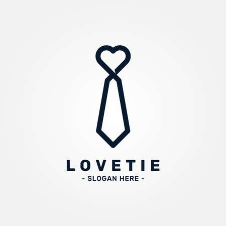 Abstract Love Tie Logo Design Template. Minimal line logotype. Creative elegant vector sign design for business loveのイラスト素材