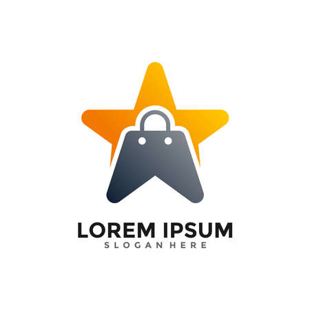 Star bag logo template vector for business. Shop logo design inspiration.のイラスト素材