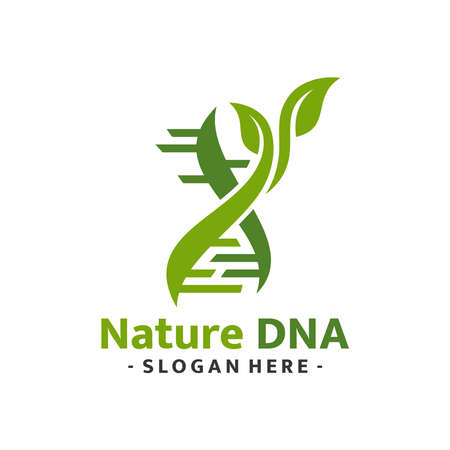 Nature DNA logo template design. Organic gen logo vector.のイラスト素材