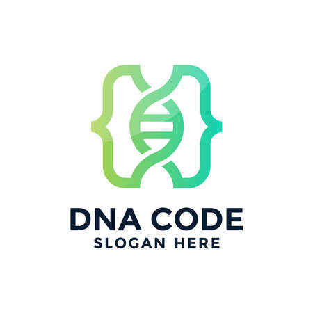DNA code logo template design. Vector illustration