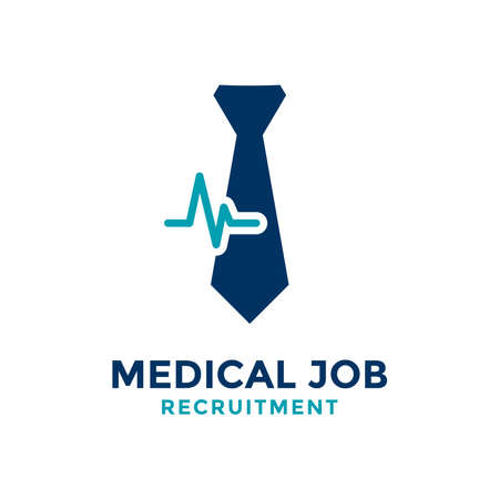 Medical job logo design template. Tie shape with medical symbol concept combination.のイラスト素材