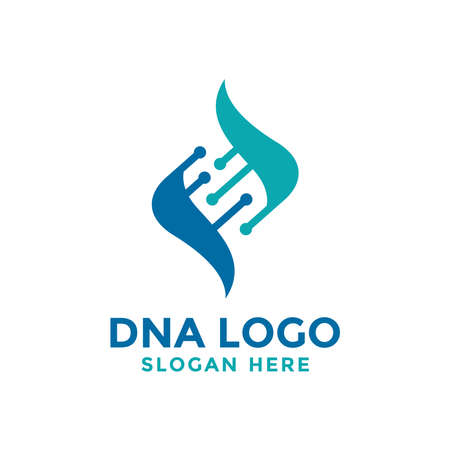 DNA logo template design. Genetics logo vector.のイラスト素材
