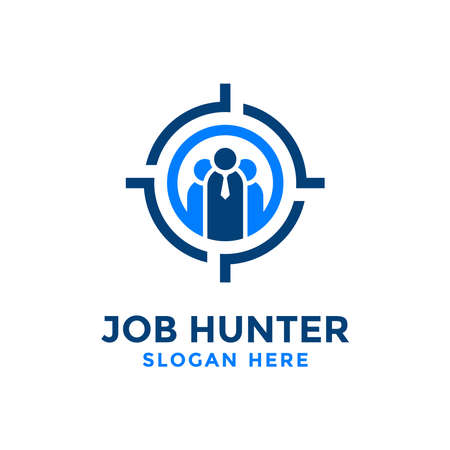 Job hunter logo design template.Creative concept of find job vector illustrationのイラスト素材