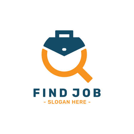 Find job logo design template. Talent finder logo. Search work vector illustration.のイラスト素材