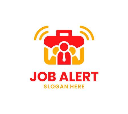 Job Alert Logo Template Design. Employment notification vector illustrationのイラスト素材