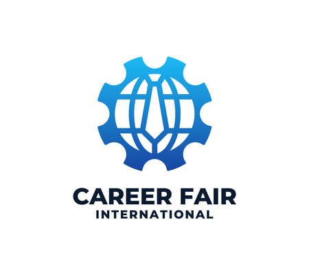 International Career Fair Logo Template Design. Entrepreneur vector illustrationのイラスト素材