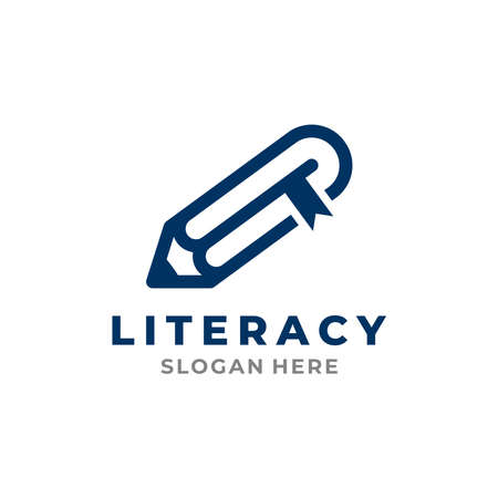 Literacy Logo Template Design. Vector illustrationのイラスト素材