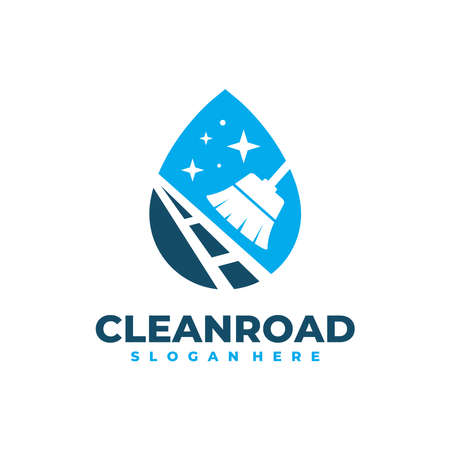 Road cleaning logo vector. Cleaning service business logo template design concept.のイラスト素材